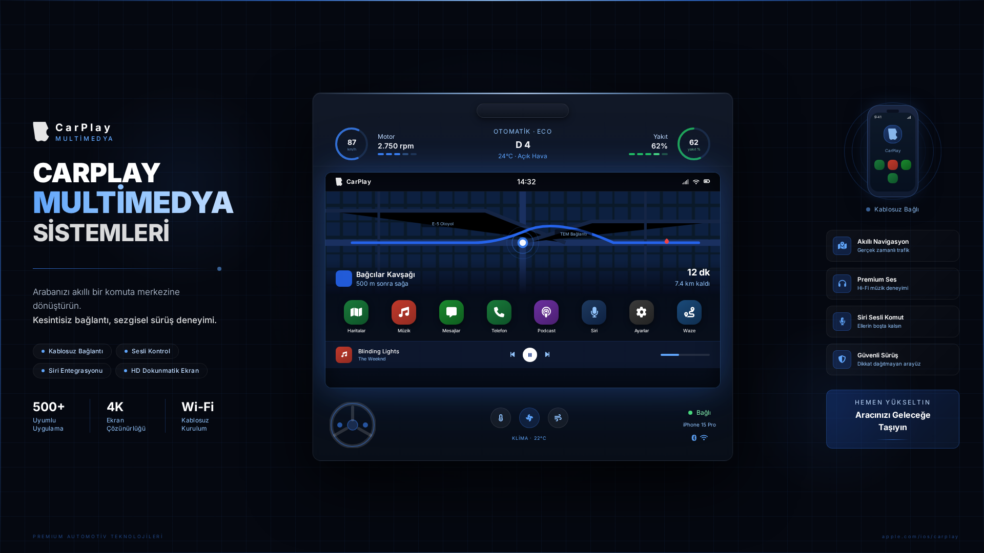 CarPlay multimedya sistemi uygulaması
